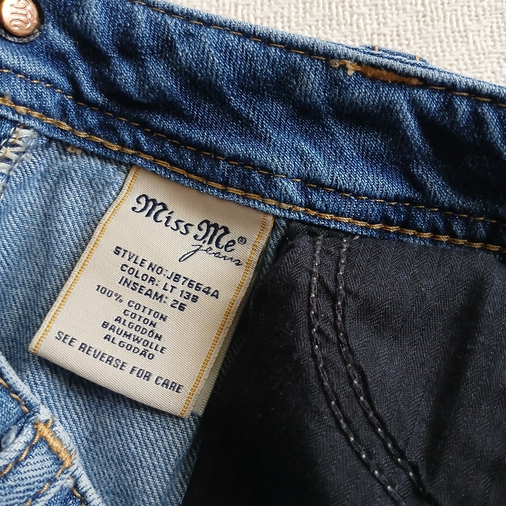 miss me ♡ boyfriend ankle jeans embroidered y2k boho grunge fairy mcbling - Picture 10 of 11